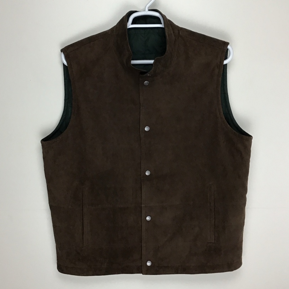 Peter Millar Reversible Suede Brown & Green Vest